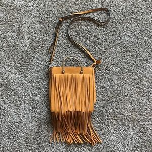 Brand-new vegan leather fringe purse